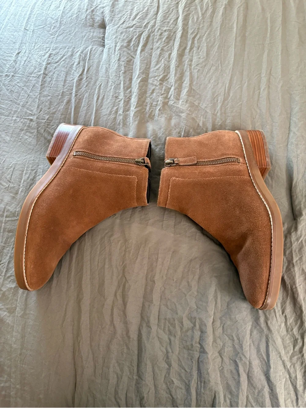 Cole Haan Rene Brown Suede Zip Bootie. Size 8.